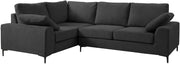 Charcoal Linen Left Hand Corner Sofa 5 Seater L-Shape + Storage Option