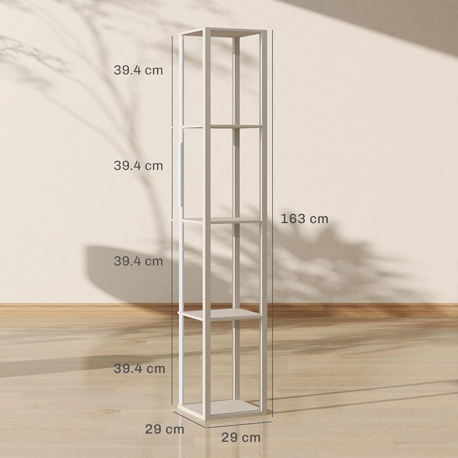 RGB LED Floor Lamp with Shelves Dimmable Remote Control Corner Light