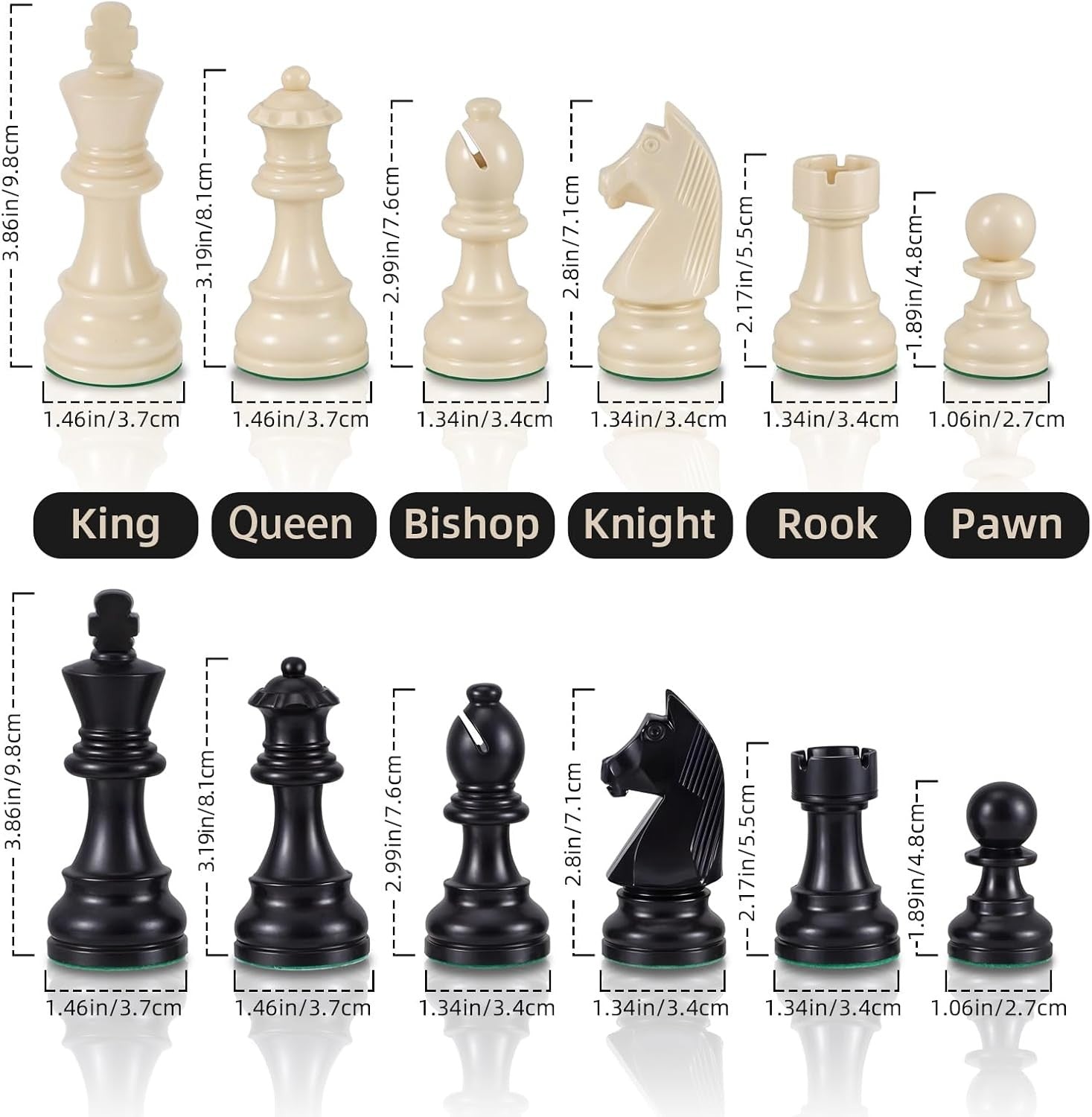 20" Tournament Silicone Chess Set Weighted Pieces Foldable Board + Carry Bag