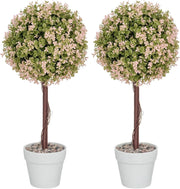 Set of 2 60cm Faux Murraya Plants in Pots Realistic Artificial Flower Home Decor