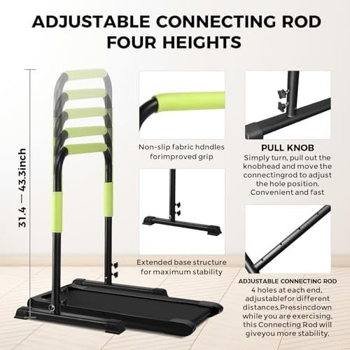 Adjustable Safety Handrail for Walking Pads 31.4"-43.4" 440lbs Capacity
