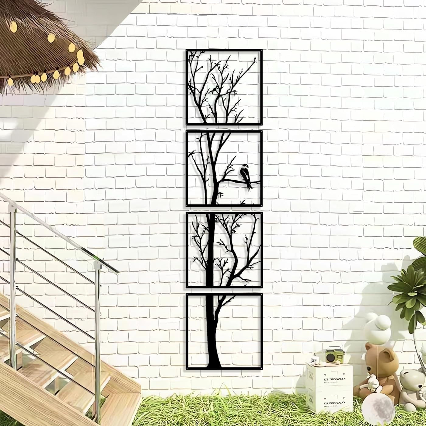 4Pcs Metal Tree Branch Wall Art Large Living Room Decor