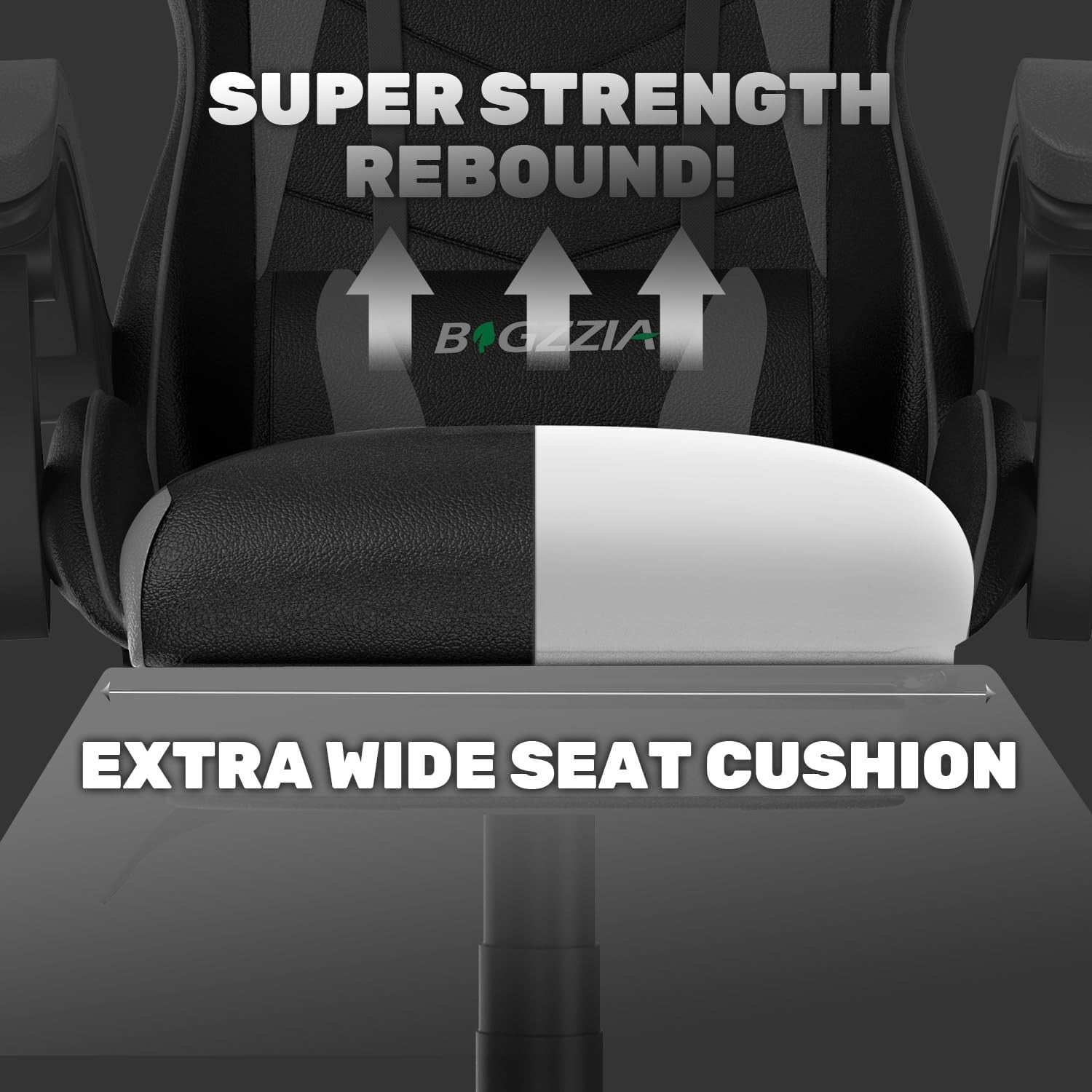 Ergonomic Gaming Chair Recliner w/ Footrest Lumbar Support Grey