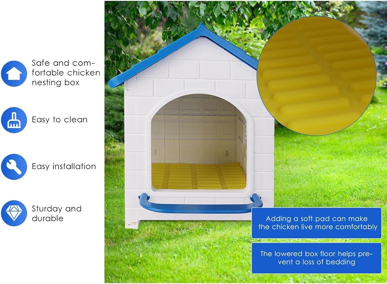 Plastic Chicken Nesting Box Single Laying Compartment
