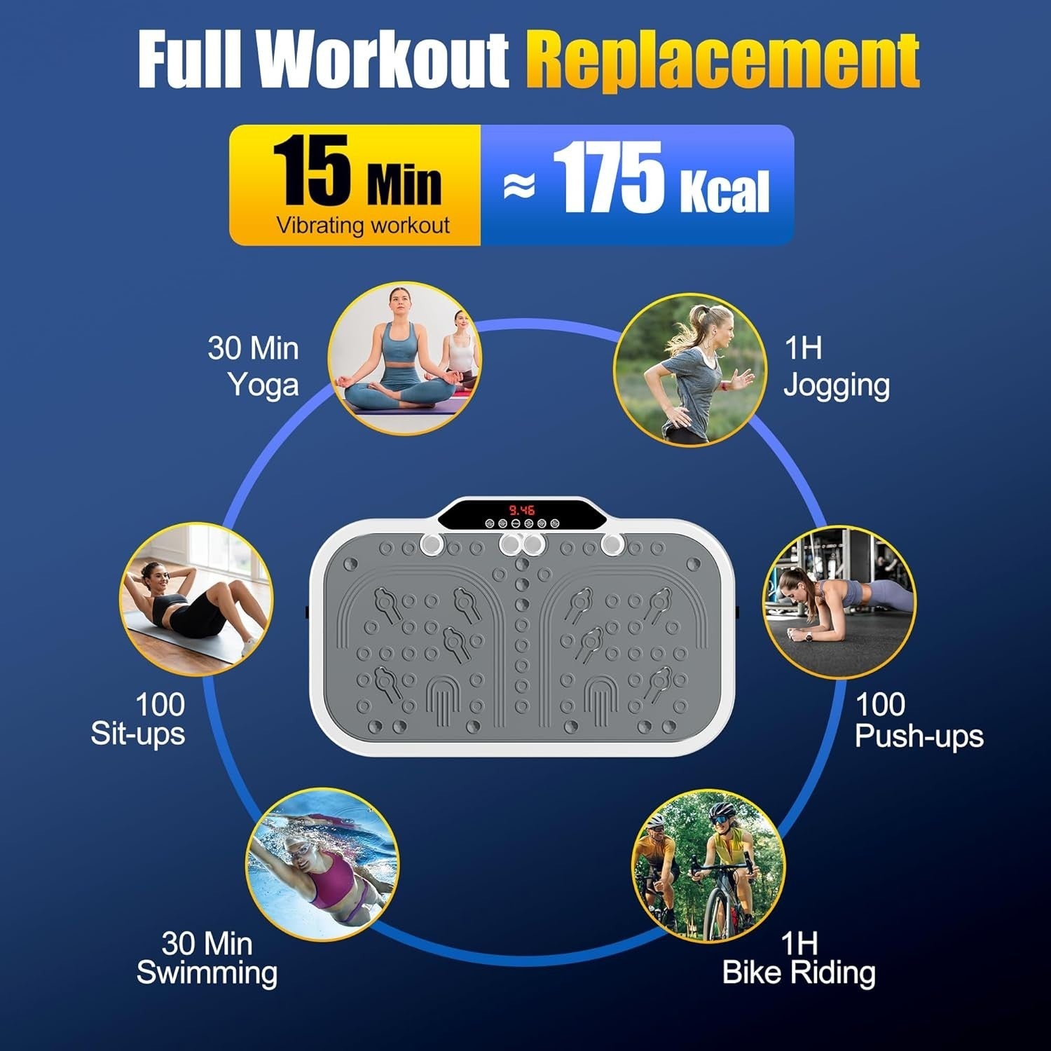 Vibration Plate Exercise Machine 199 Speeds Large Board 150KG Body Shaper