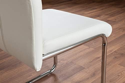 Modern Grey/White Glass Dining Table + 6 White Chairs 160x90x76cm