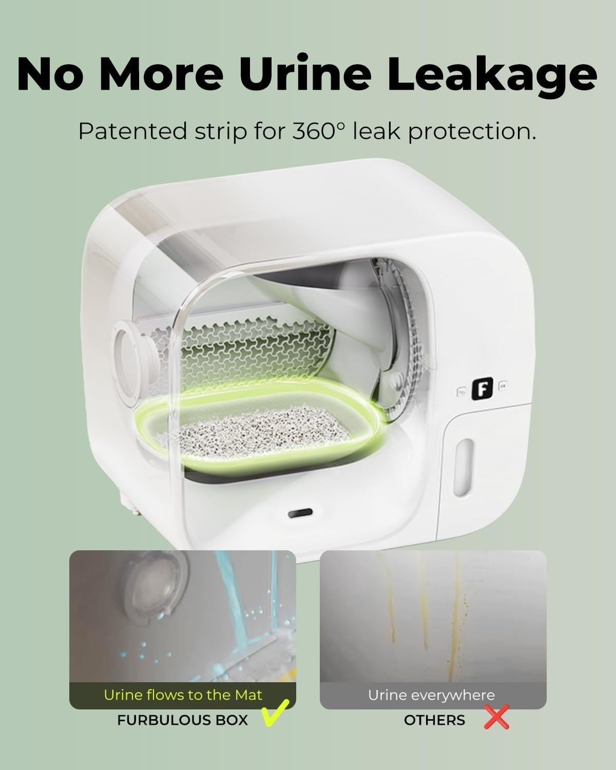 Self Cleaning Cat Litter Box Auto Bagging APP Control 60L XL White