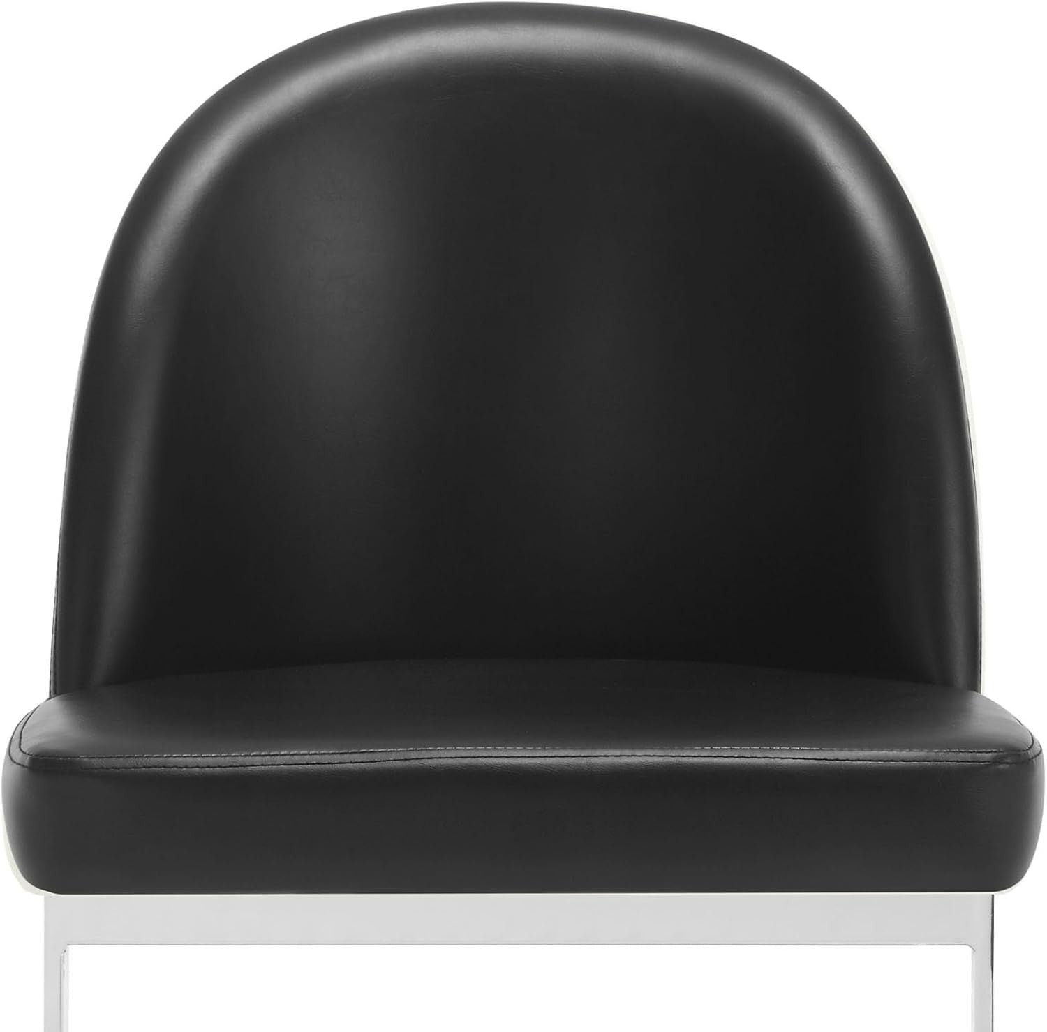 Set of 2 Black Counter Height Bar Stools PU Leather Swivel Chairs