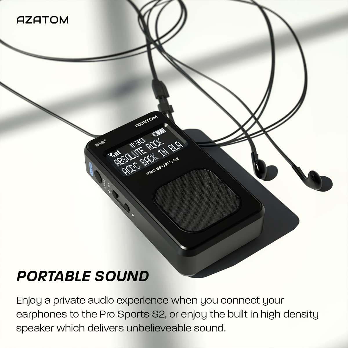 Portable DAB+ FM Digital Radio Rechargeable 24H Sports Earphones