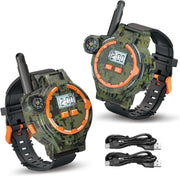Kids Rechargeable Walkie Talkies 2 Pack Long Range Radio w Flashlight