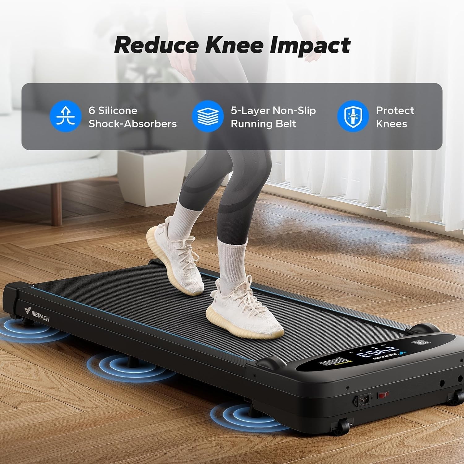 Under Desk Walking Treadmill 0-9% Incline Quiet Home Office Gym