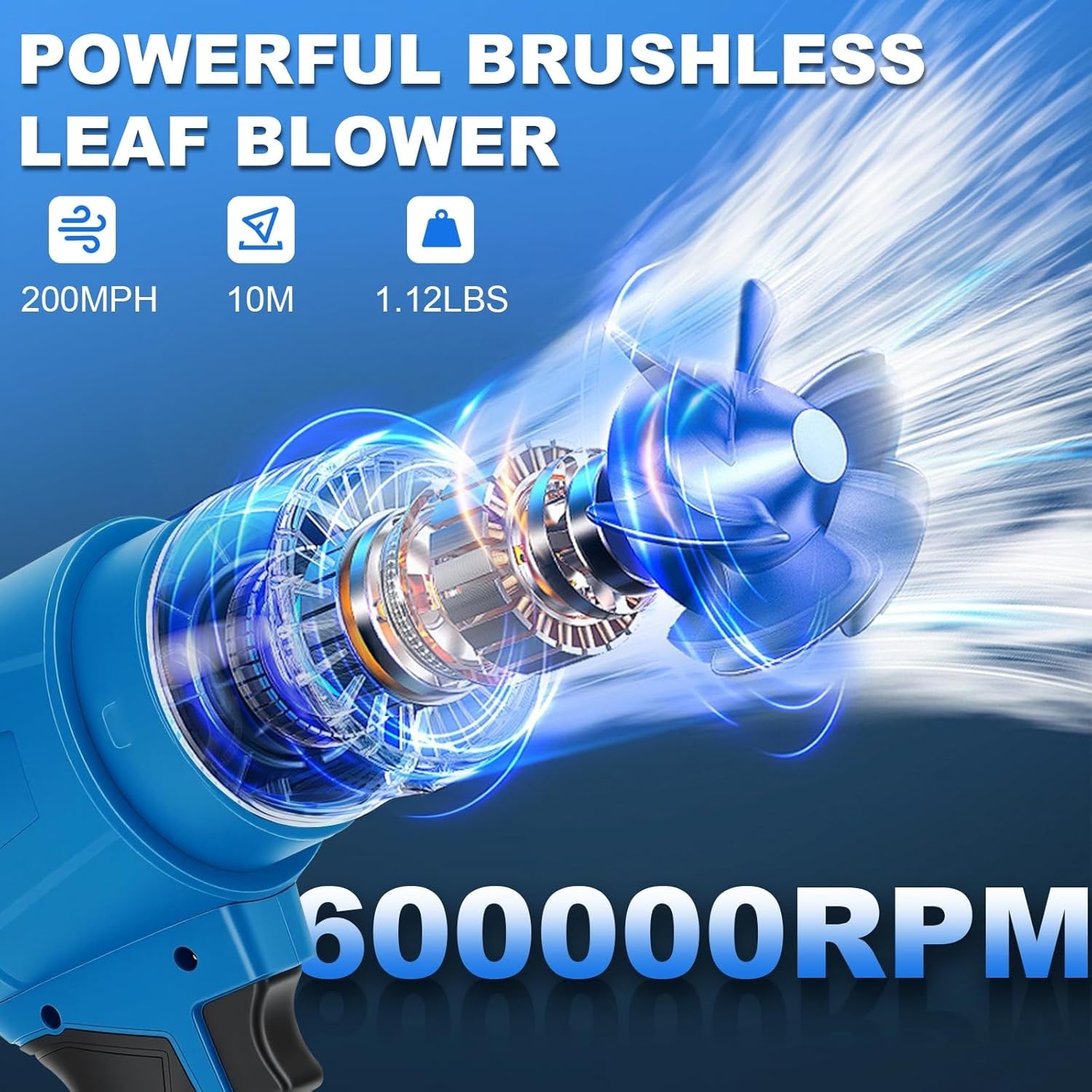 Cordless Leaf Blower Handheld 18V High Power Garden Car Dryer Air Blower