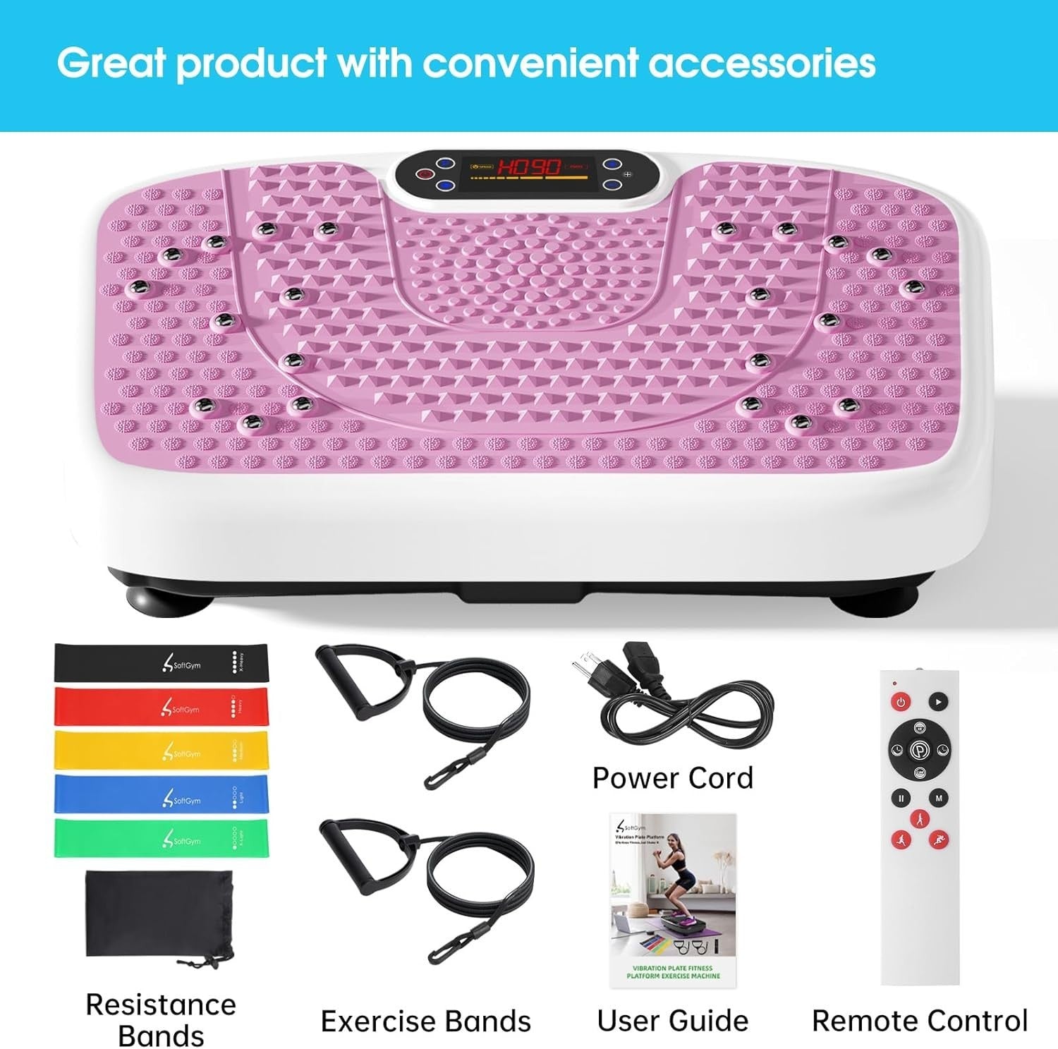 Power Waver Vibration Plate 120 Levels Foot Massage Bands 400lb