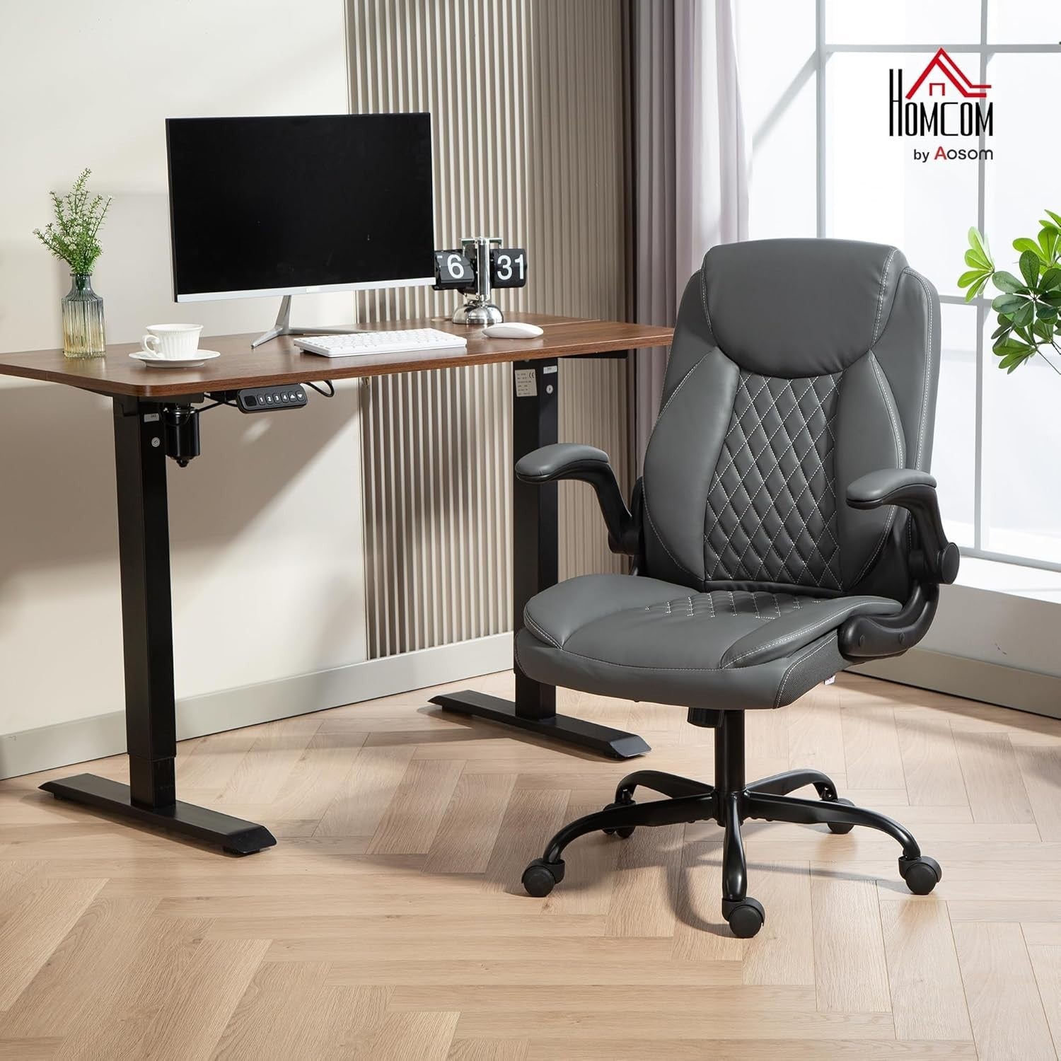 Executive Office Chair Faux Leather Ergonomic Swivel Desk PC Computer Seat