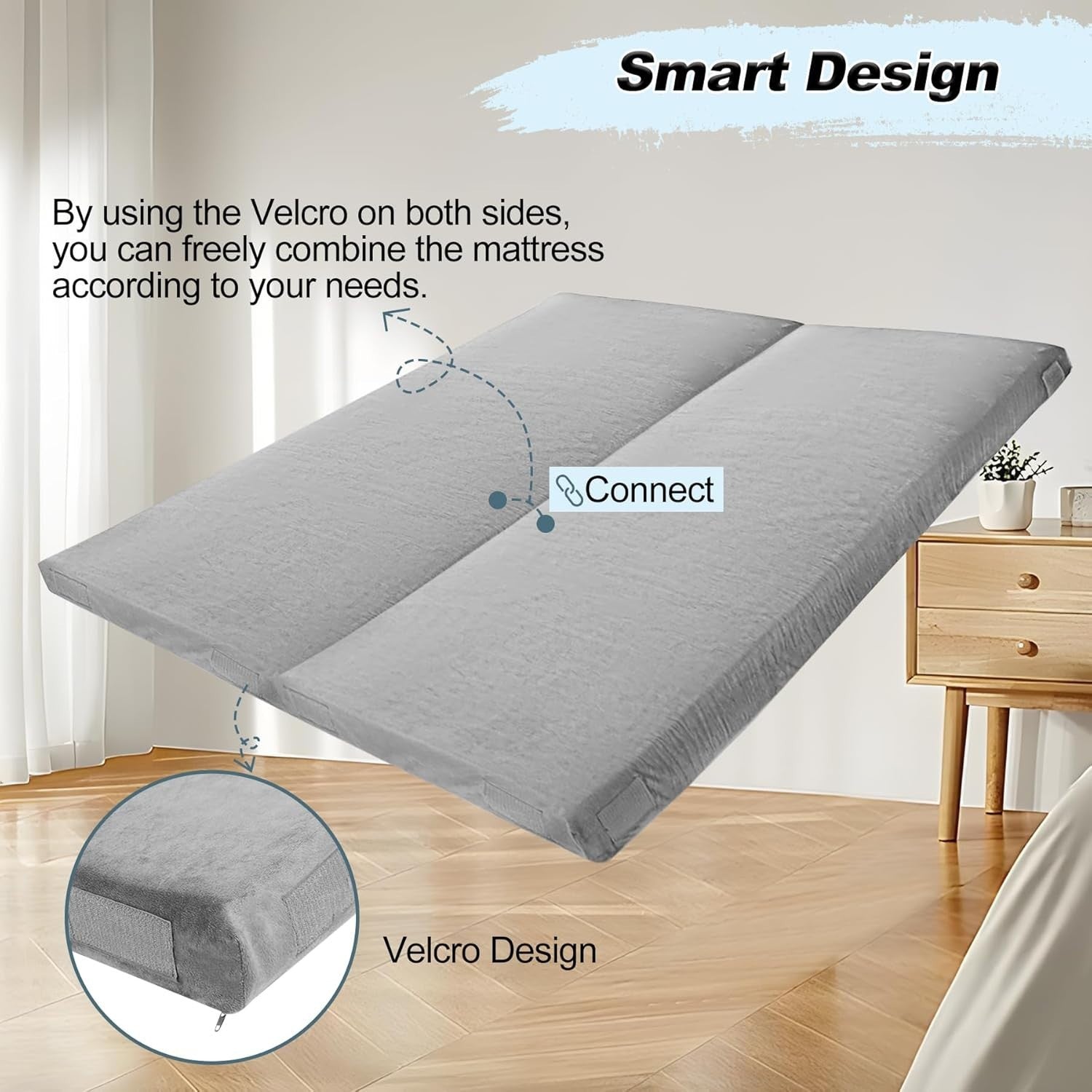 Memory Foam Camping Mattress Portable Roll-Up Mat Indoor Outdoor Sleeping Pad