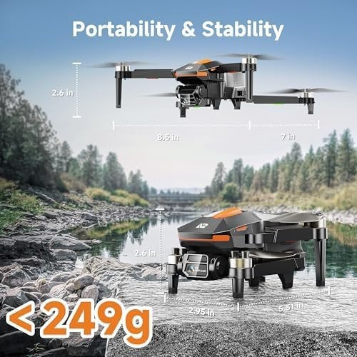 Mini Foldable Drone with 1080P HD Camera, WiFi FPV, Brushless Motor, Tap Fly