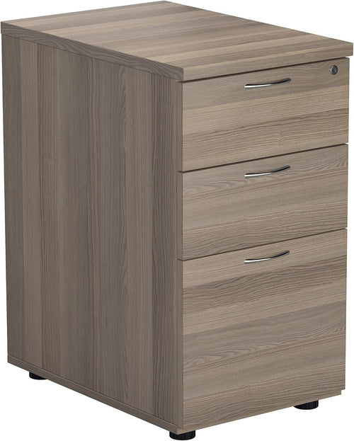 Grey Oak 3 Drawer Lockable Filing Cabinet 40.4x60x73cm