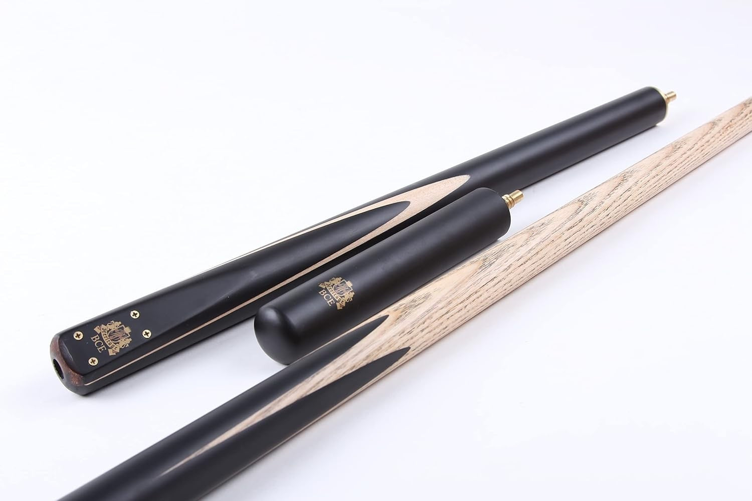 145cm 3/4 Cut Ash Snooker Cue 9.5mm Tip Extension Hard Case Set