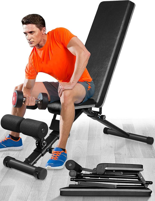 Adjustable Foldable Weight Bench 440lb Capacity Incline Home Gym
