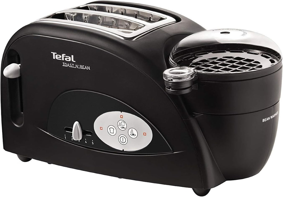 2-Slot Toaster with Bean & Egg Maker 1200W 5 Browning Levels Black