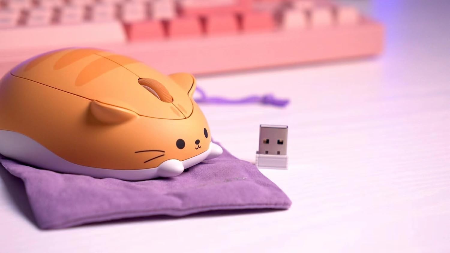 Cute Cat Wireless Mouse 3200 DPI Bluetooth 2.4G Silent Click