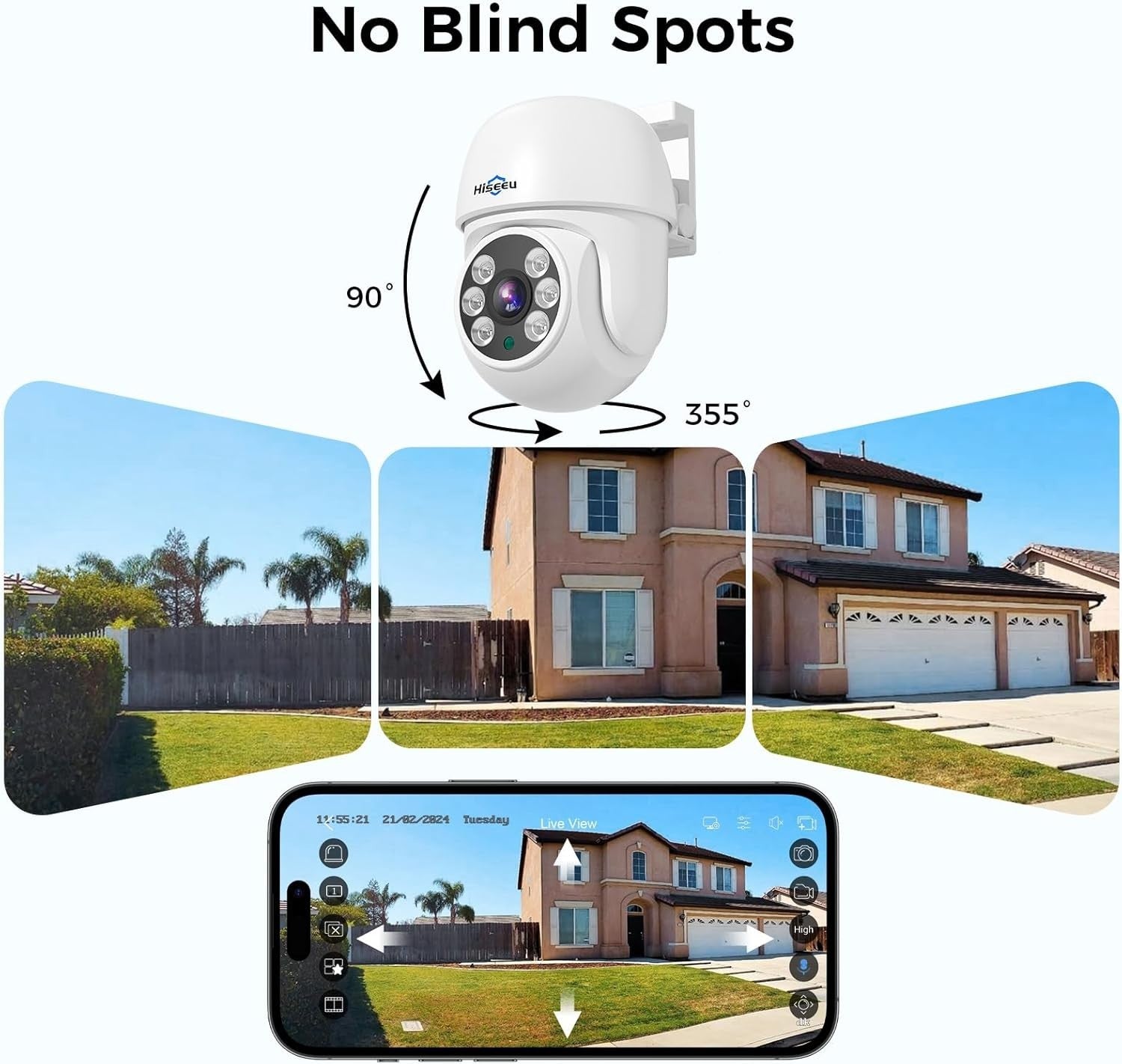 5MP CCTV Security System 8CH DVR 4 PT Cameras 1TB Night Vision