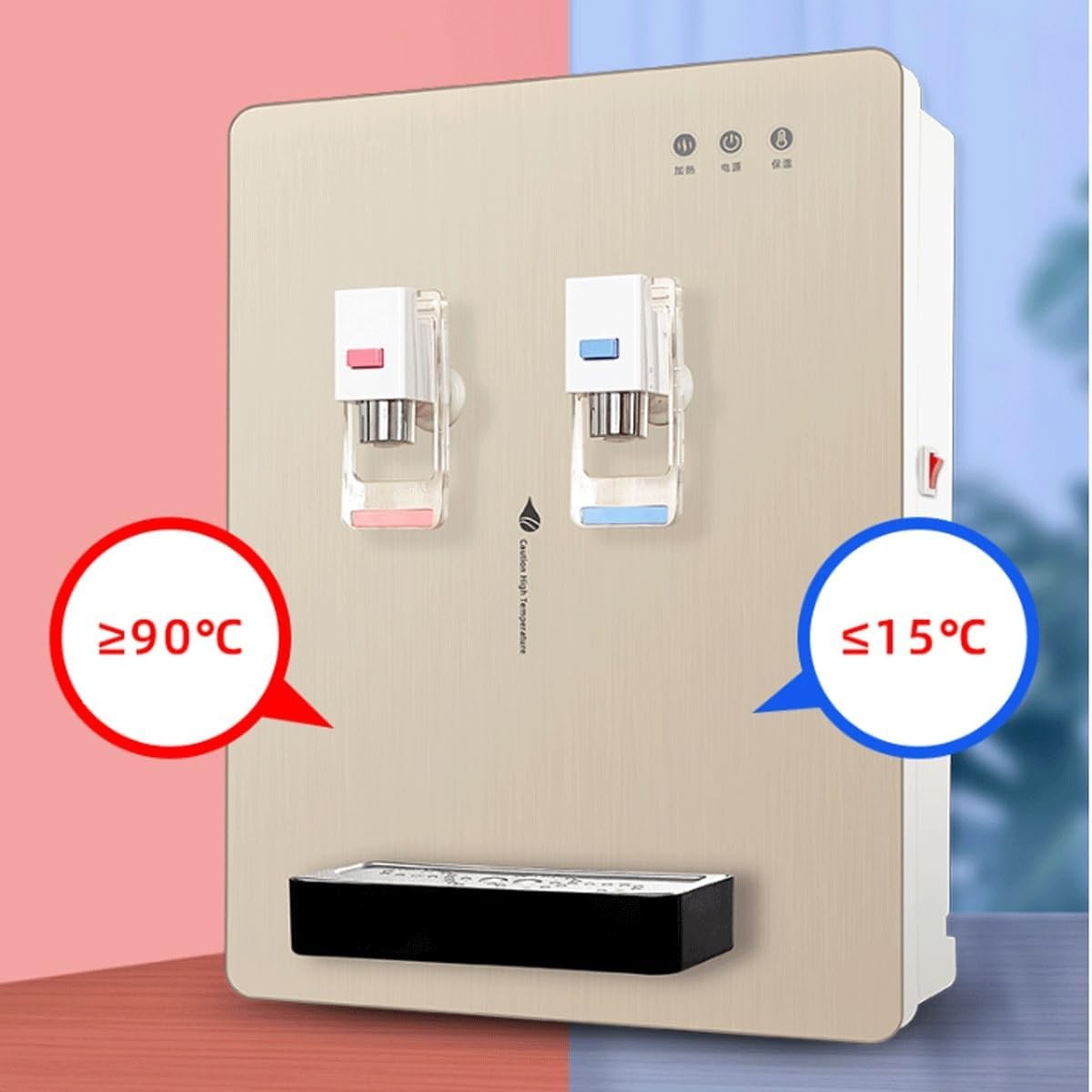 Wall Mounted Mains Fed Water Dispenser Hot Cold Dual Tap
