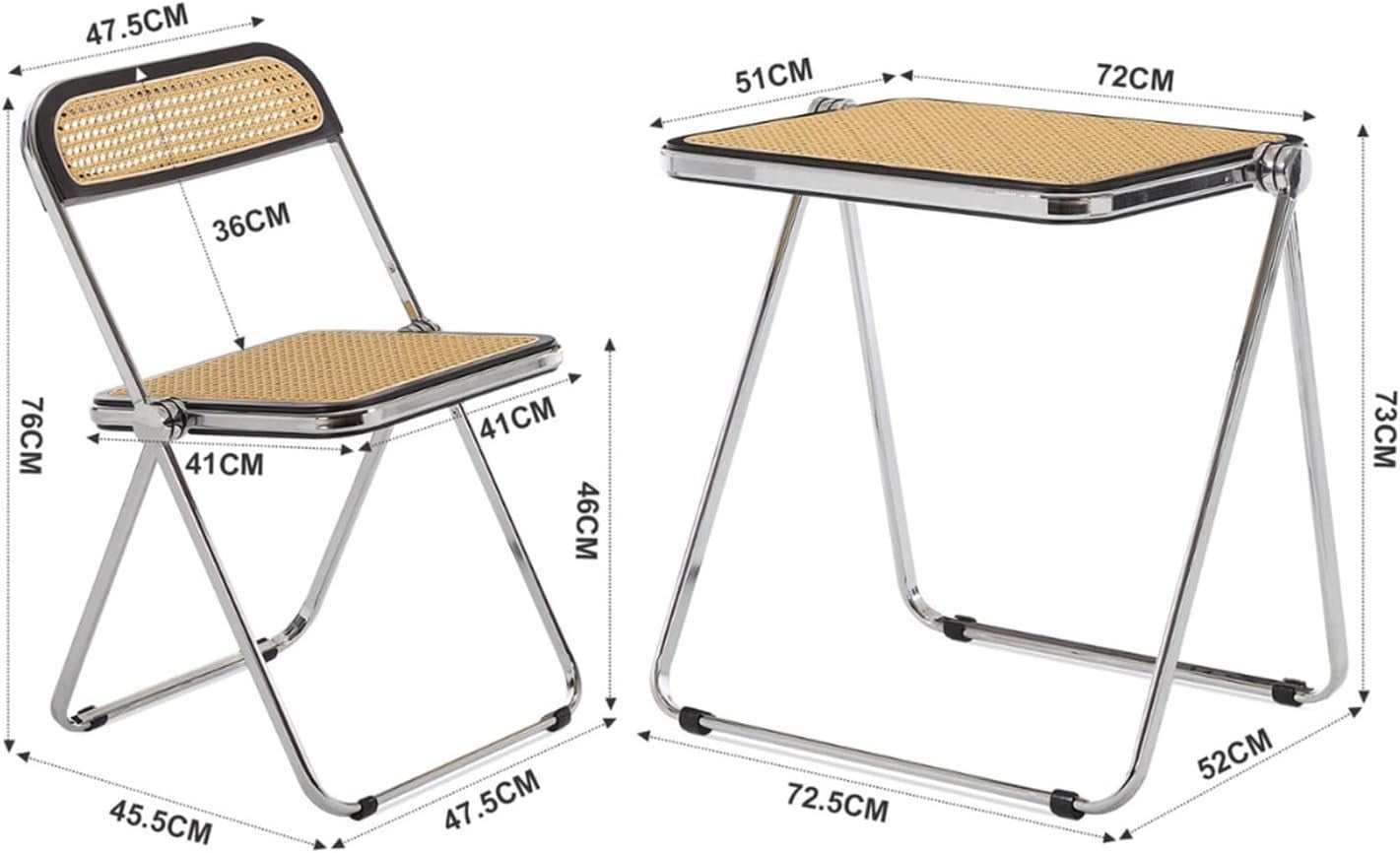 Foldable Rattan Table and Chair Set Space Saving Bistro Dining Set