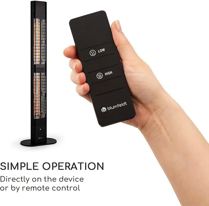 Outdoor Infrared Patio Heater 3000W Remote Control IP54 Waterproof Tower
