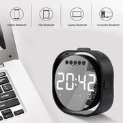 Black LED Digital Alarm Clock Bluetooth Speaker FM Radio Dual Alarm Big Digits