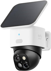 3K Solar Security Camera Outdoor Wireless 360° PTZ Dual Lens 8X Zoom