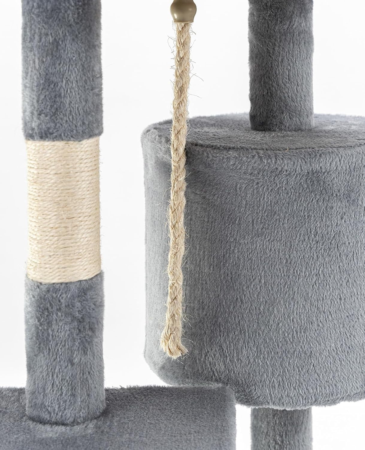 Cat Tree Scratching Post Tower 112cm with Condo Sisal Rope Light Grey