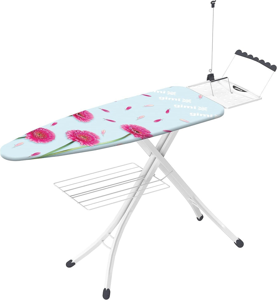 Large Ironing Board with Laundry Rack Adjustable Height Wire Tensioner