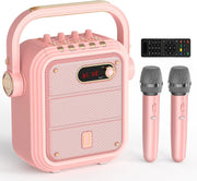 Karaoke Machine with 2 Wireless Mics Bluetooth RGB Party Speaker