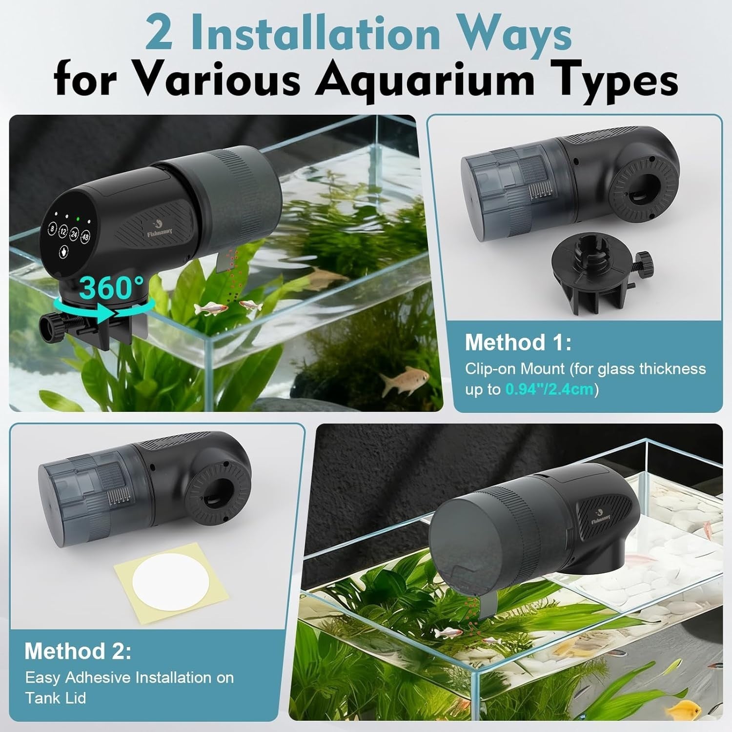 Automatic Fish Feeder 200ml Aquarium Food Dispenser Timer Moisture Proof