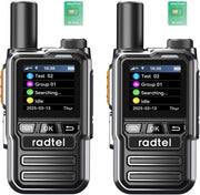 PoC Walkie Talkie 2 Pack Unlimited Range SIM Rechargeable Radio