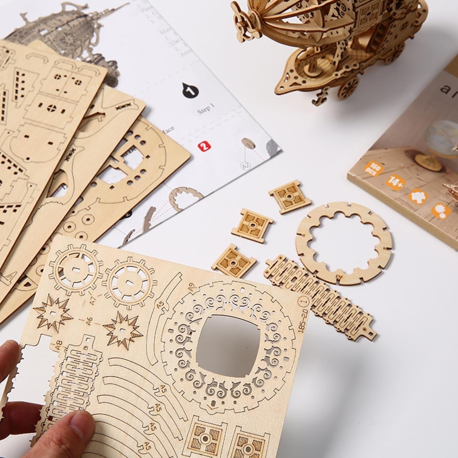 Wooden Airship 3D Puzzle Kit – Steampunk DIY Model for Adults & Home Decor