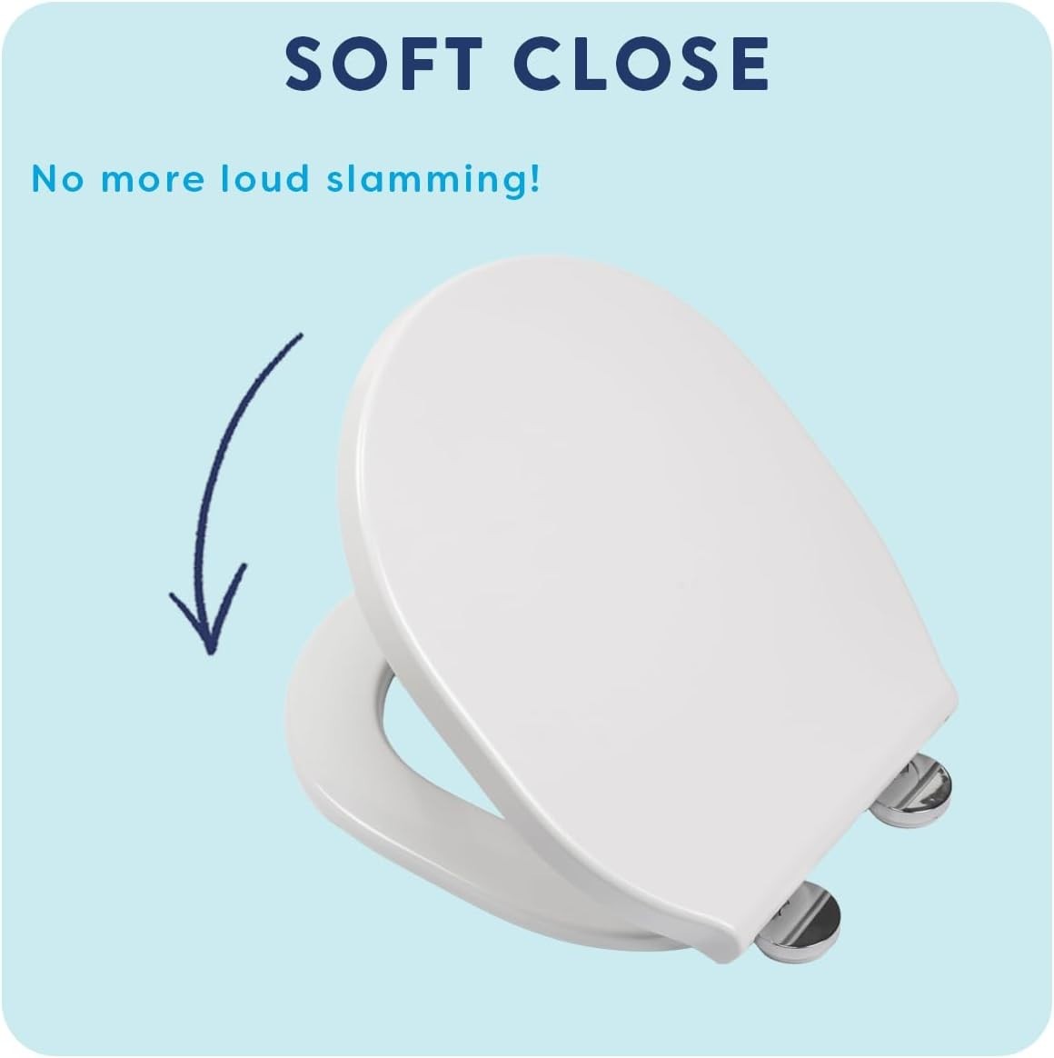 White Soft Close Toilet Seat Quick Release Antibacterial Adjustable Hinges