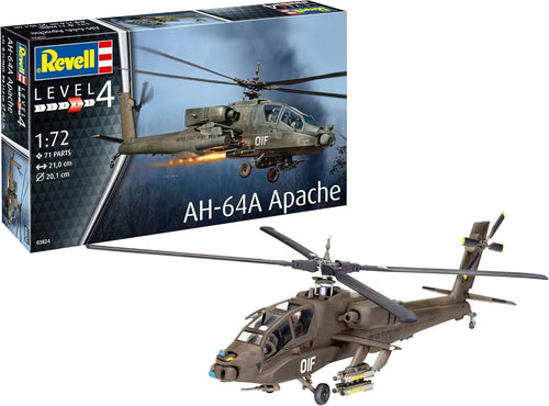 1:72 AH-64A Apache Helicopter Model Kit Military Plastic DIY Scale Replica