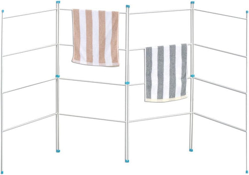 4 Fold Clothes Airer Indoor Outdoor Space Saving Laundry Drying Rack Aluminium