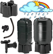 Slimline 210L Garden Water Butt Kit with Tap Stand & Rain Diverter