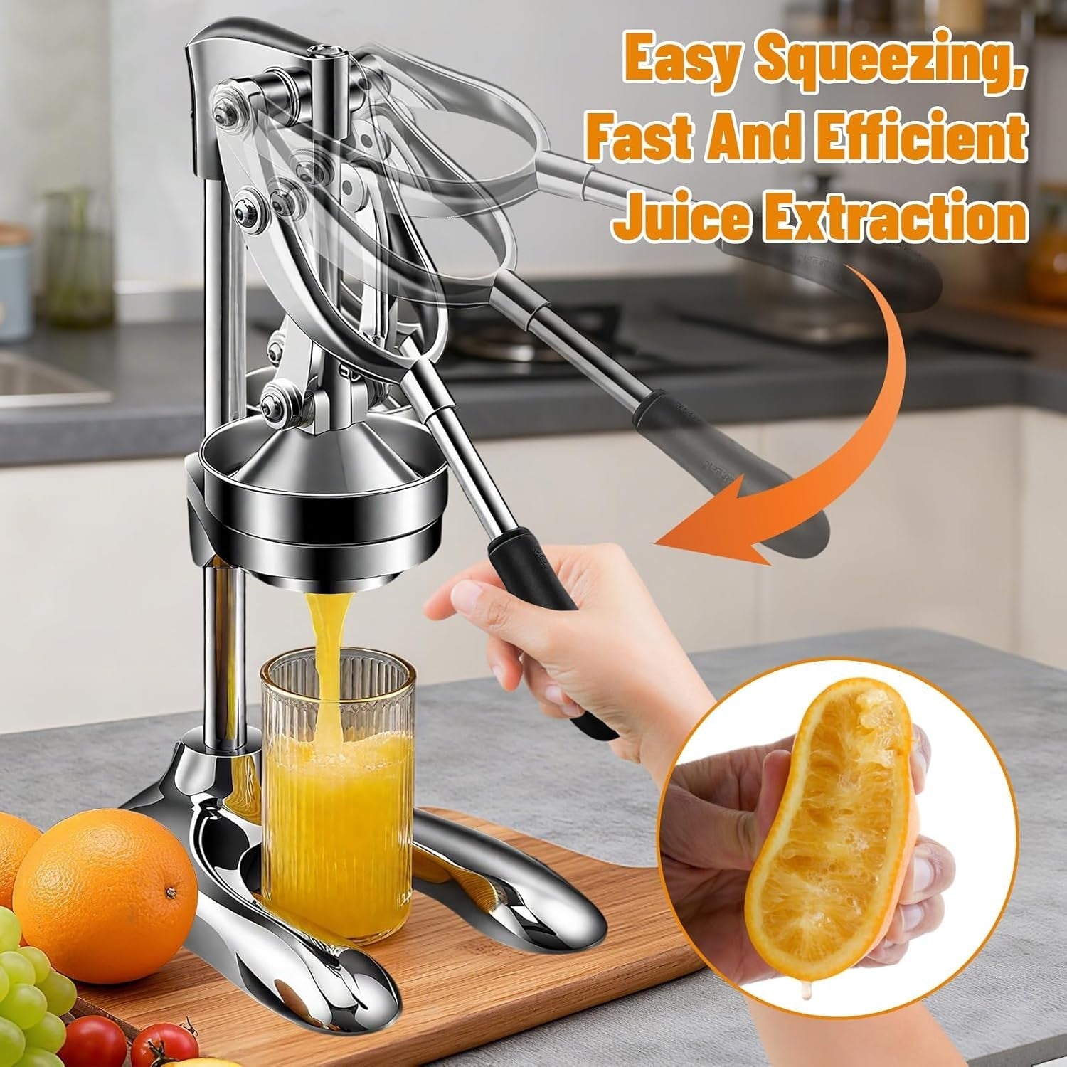 Manual Pomegranate Citrus Press Stainless Steel Hand Juicer Heavy Duty