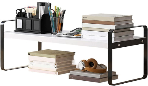 Stackable Desktop Organizer Metal Storage Shelf for Office & Kitchen