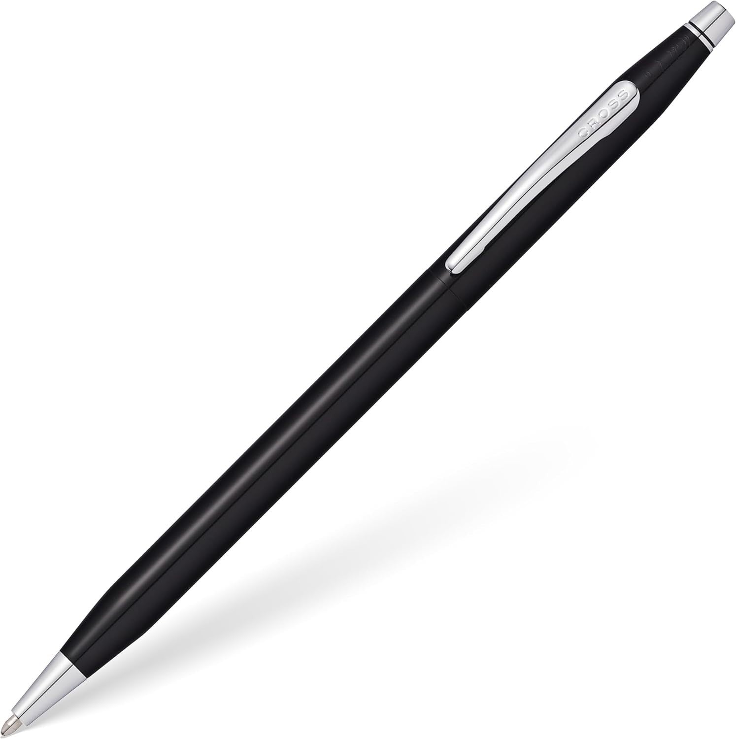 Luxury Glossy Black Ballpoint Pen – Medium Point, Chrome-Plated, Gift Box