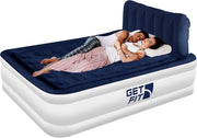 King Air Mattress with Electric Pump & Headboard – 152x203cm Inflatable