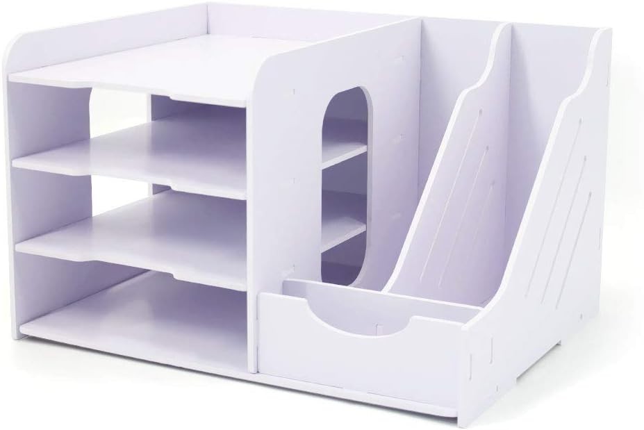 4-Tier Desk File Organizer | Desktop Paper Holder, Office & Home Storage