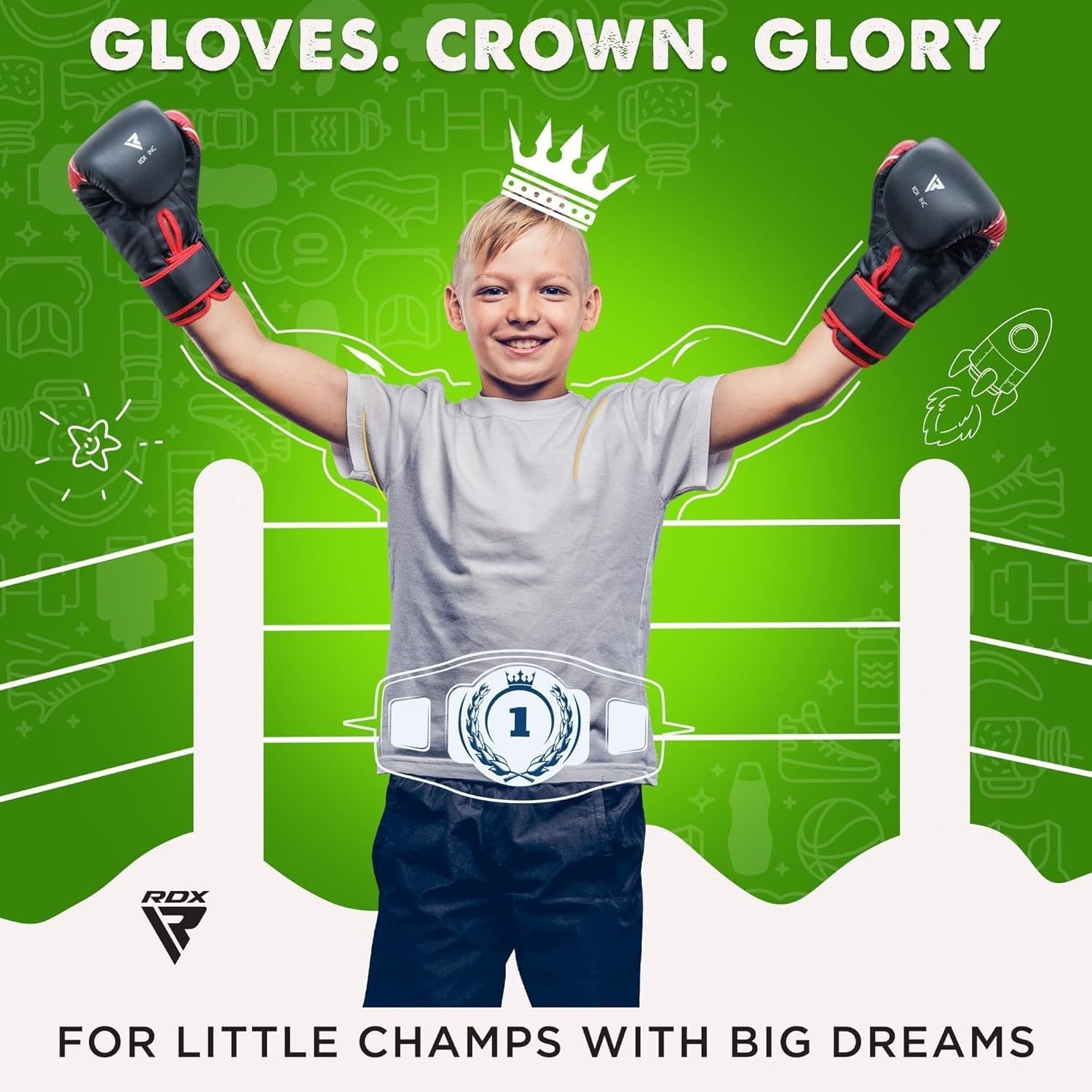 Kids Filled Punching Bag 2FT Boxing Set Gloves Chain Junior MMA