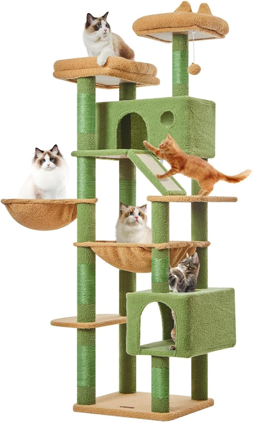 180cm Cat Tree Tower Multi Level Scratching Post Indoor Climber Hammock
