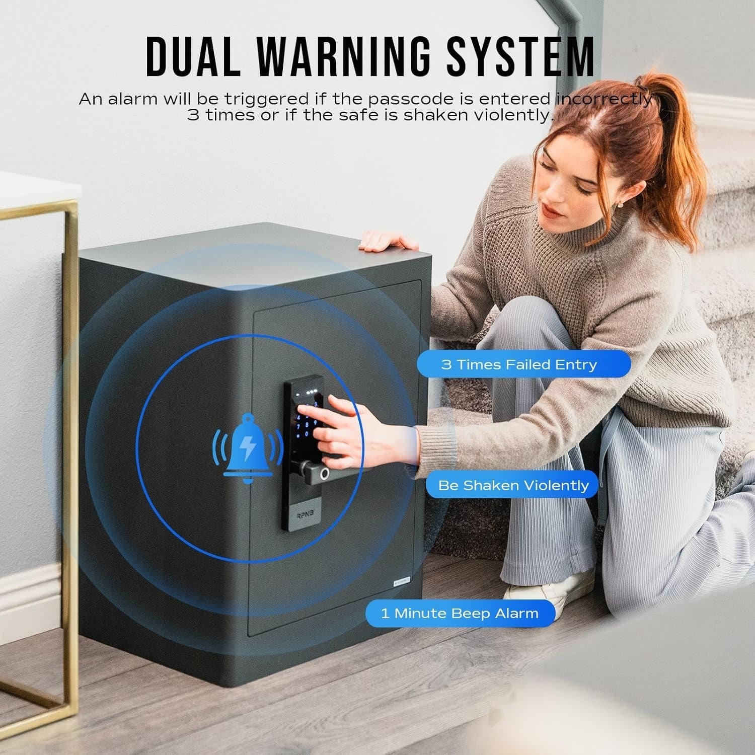 80L Biometric Fingerprint Safe Touch Screen Security Box