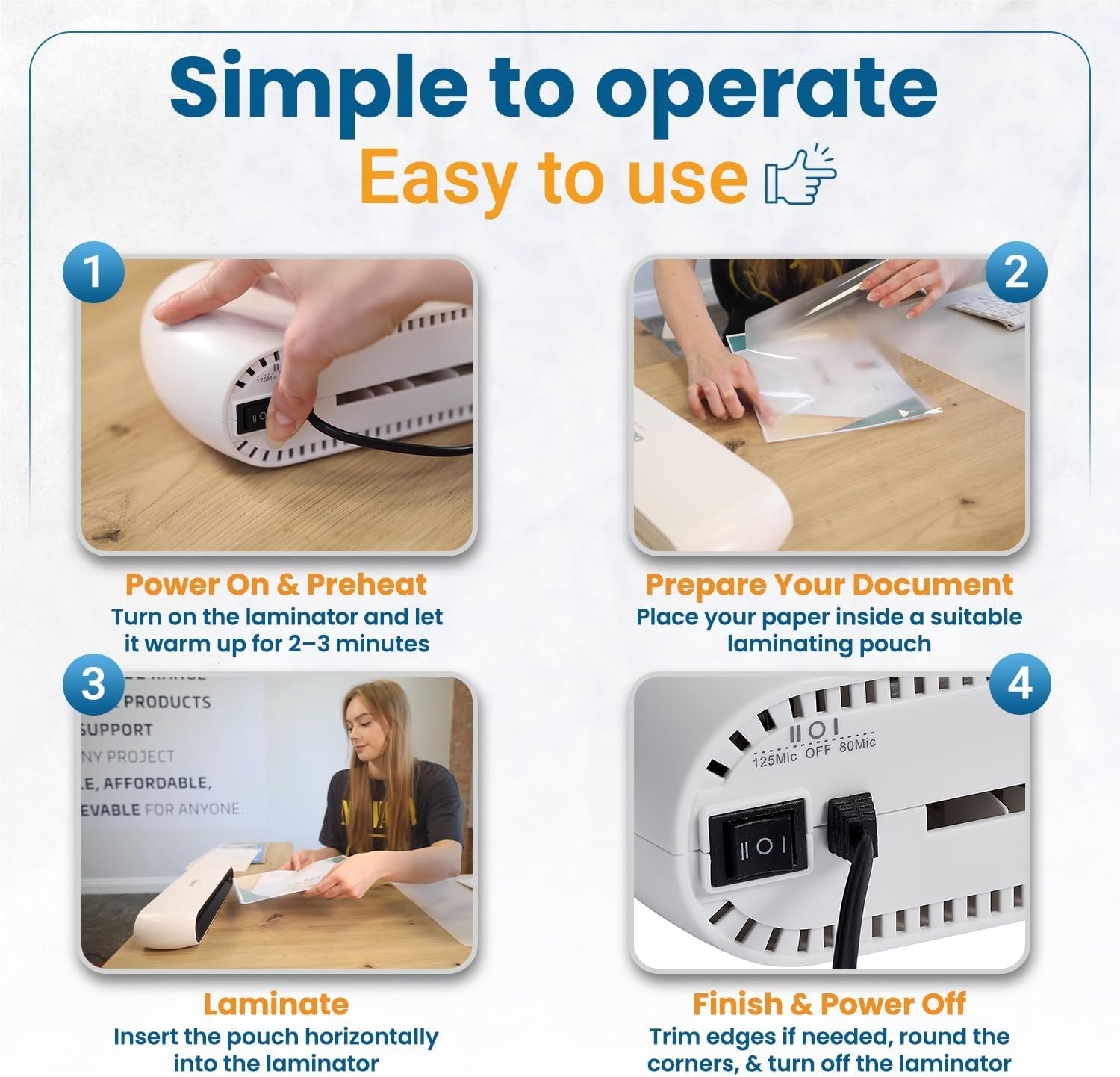 A4 Laminator Machine Compact 4-in-1 Fast Warm Up Anti Jam Home Office